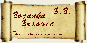 Bojanka Bršović vizit kartica
